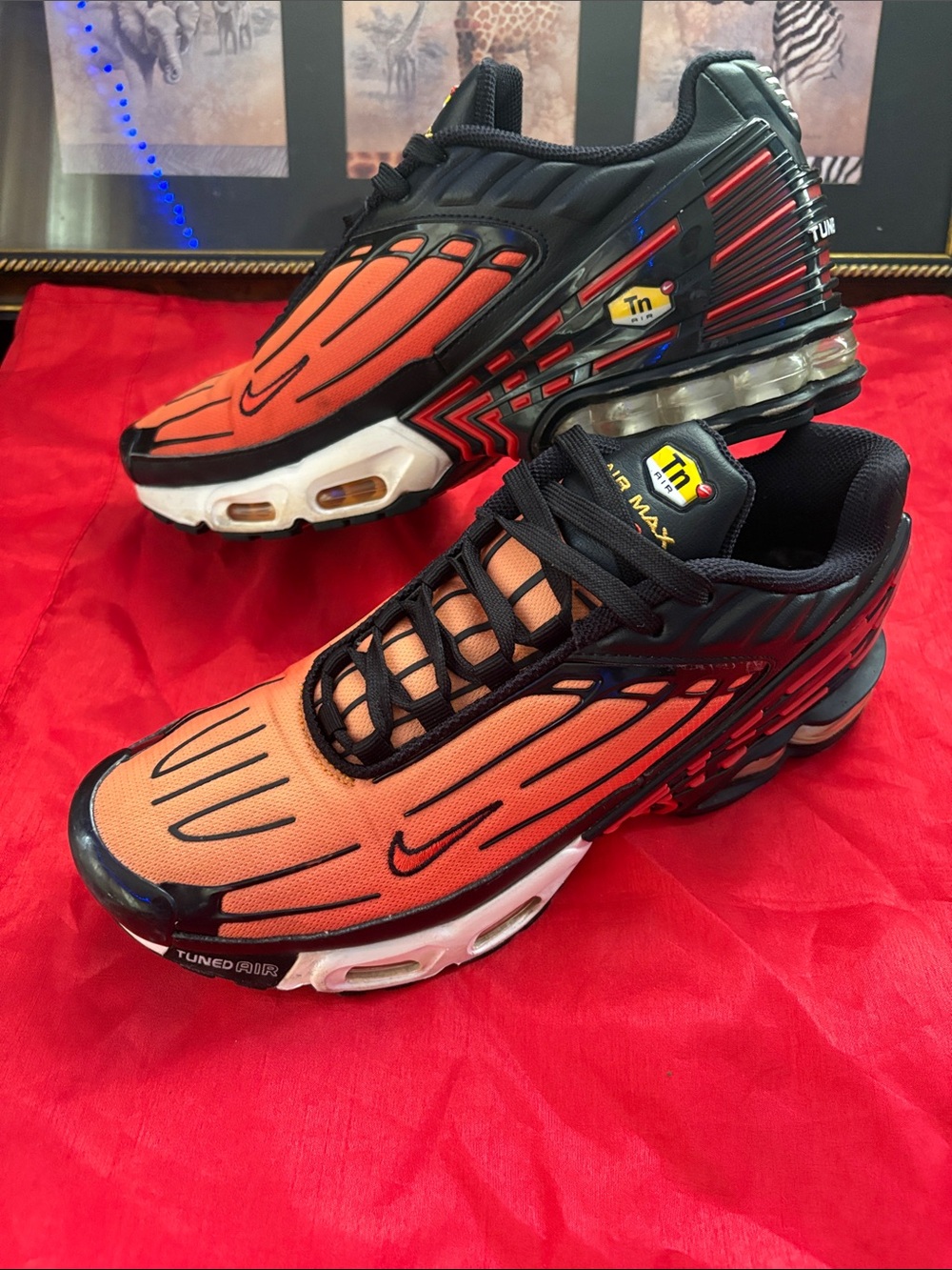 Nike Men’s Tuned Air Running Sneakers - Orange/Black - Picture 3 of 7